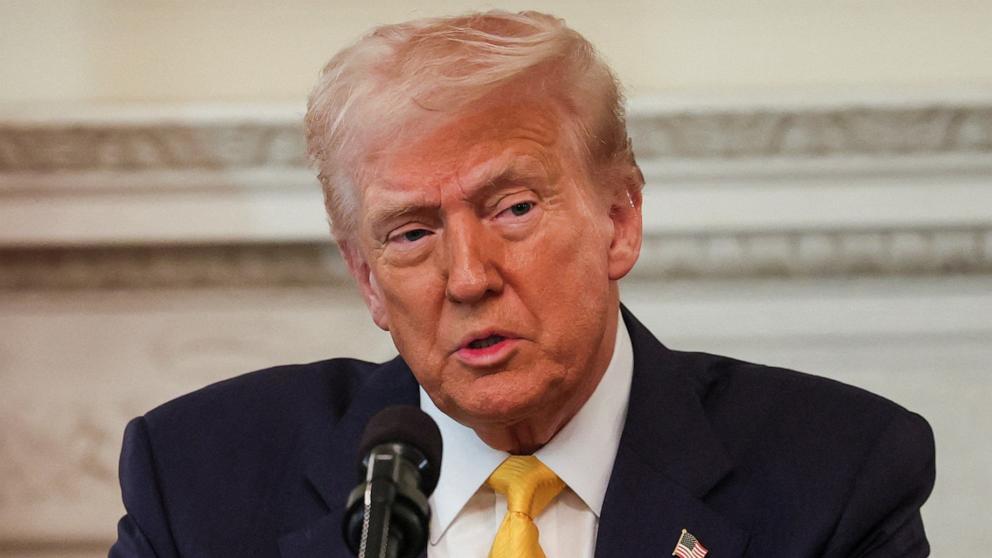 PHOTO: President Donald Trump speaks at the Governors Working Session at the White House in Washington, Feb. 21, 2025.
