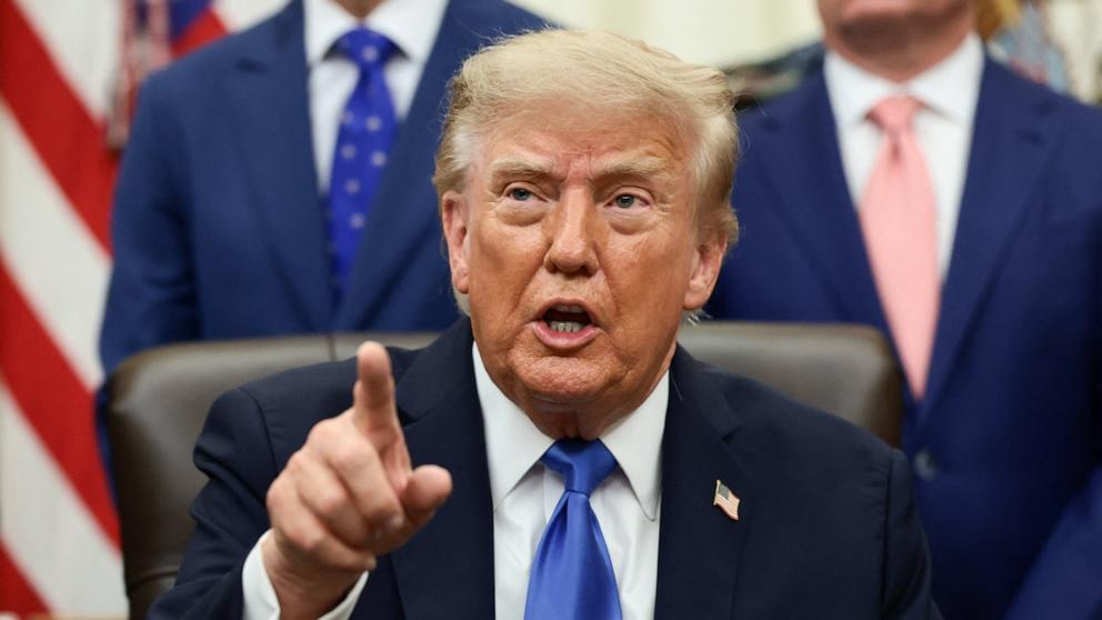 PHOTO: President Donald Trump speaks during a meeting with travel executives in the Oval Office at the White House in Washington, September 2, 2026. 