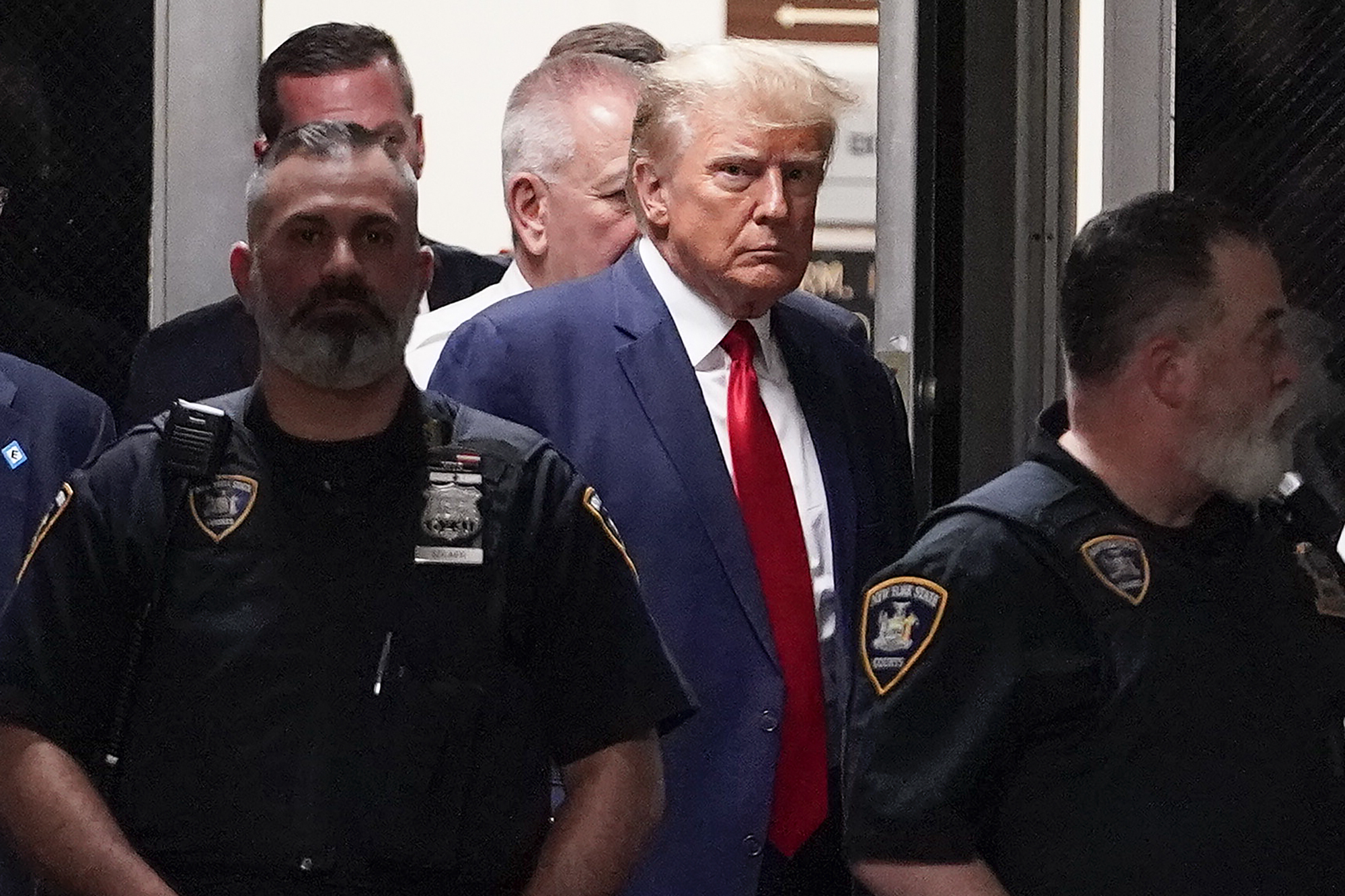 PHOTO: In this April 4, 2023, file photo, former President Donald Trump arrives at court in New York.