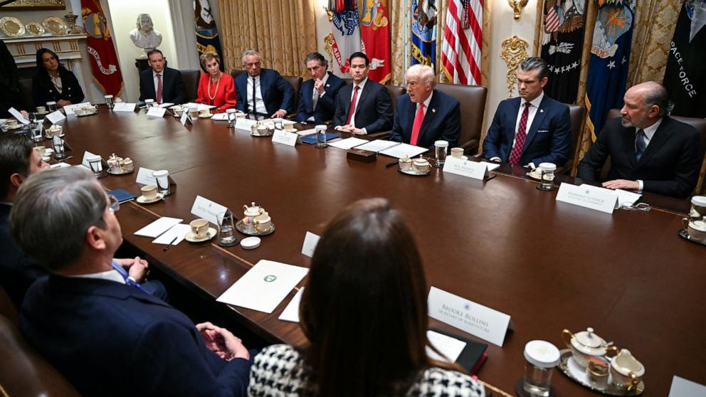 PHOTO: President Donald Trump holds a cabinet meeting at the White House in Washington, December 2, 2025.