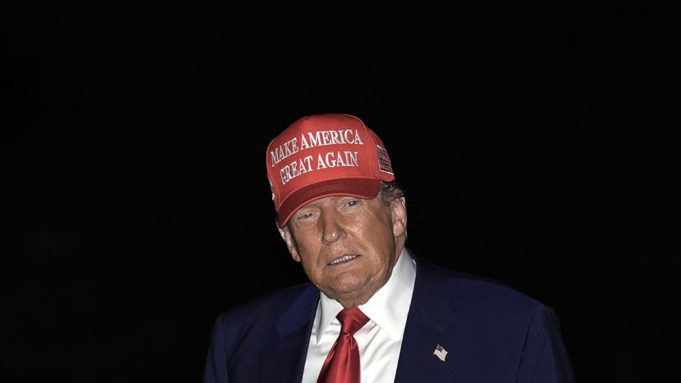 PHOTO: President Donald Trump returns to the White House in Washington, April 29, 2025 after a rally to mark his 100th day in office in Michigan.