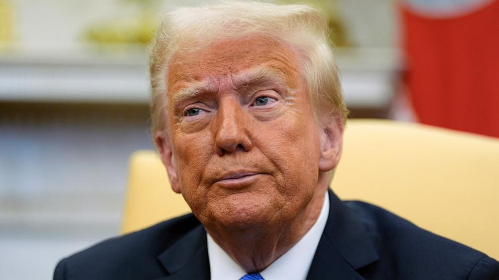 PHOTO: President Donald Trump meets with Japanese Prime Minister Shigeru Ishiba in the Oval Office of the White House in Washington, Feb. 7, 2025.
