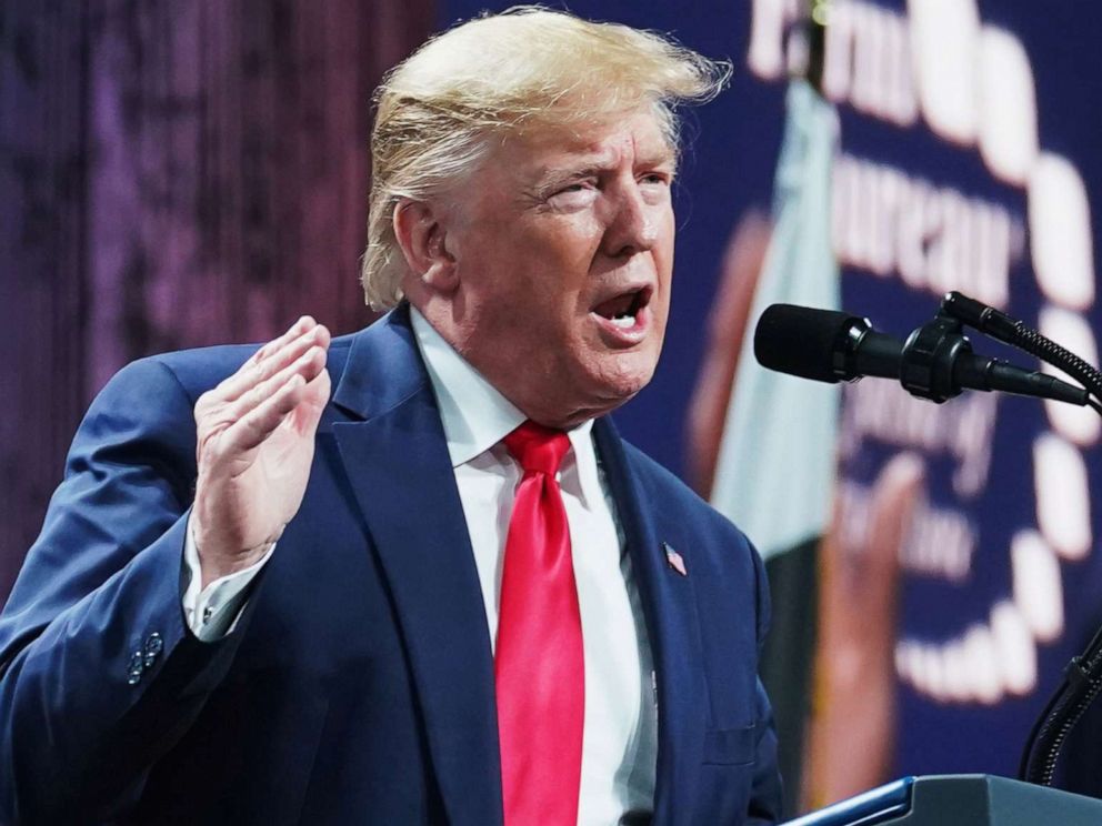 PHOTO: President Donald Trump speaks at the American Farm Bureau Federation's Annual Convention and Trade Show in Austin, Texas, Jan. 19, 2020.
