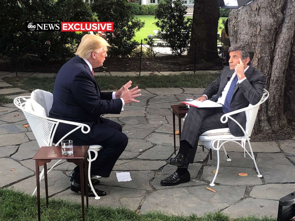 PHOTO: ABC News George Stephanopoulos meets with President Donald Trump at the White House in Washington on June 12, 2019.