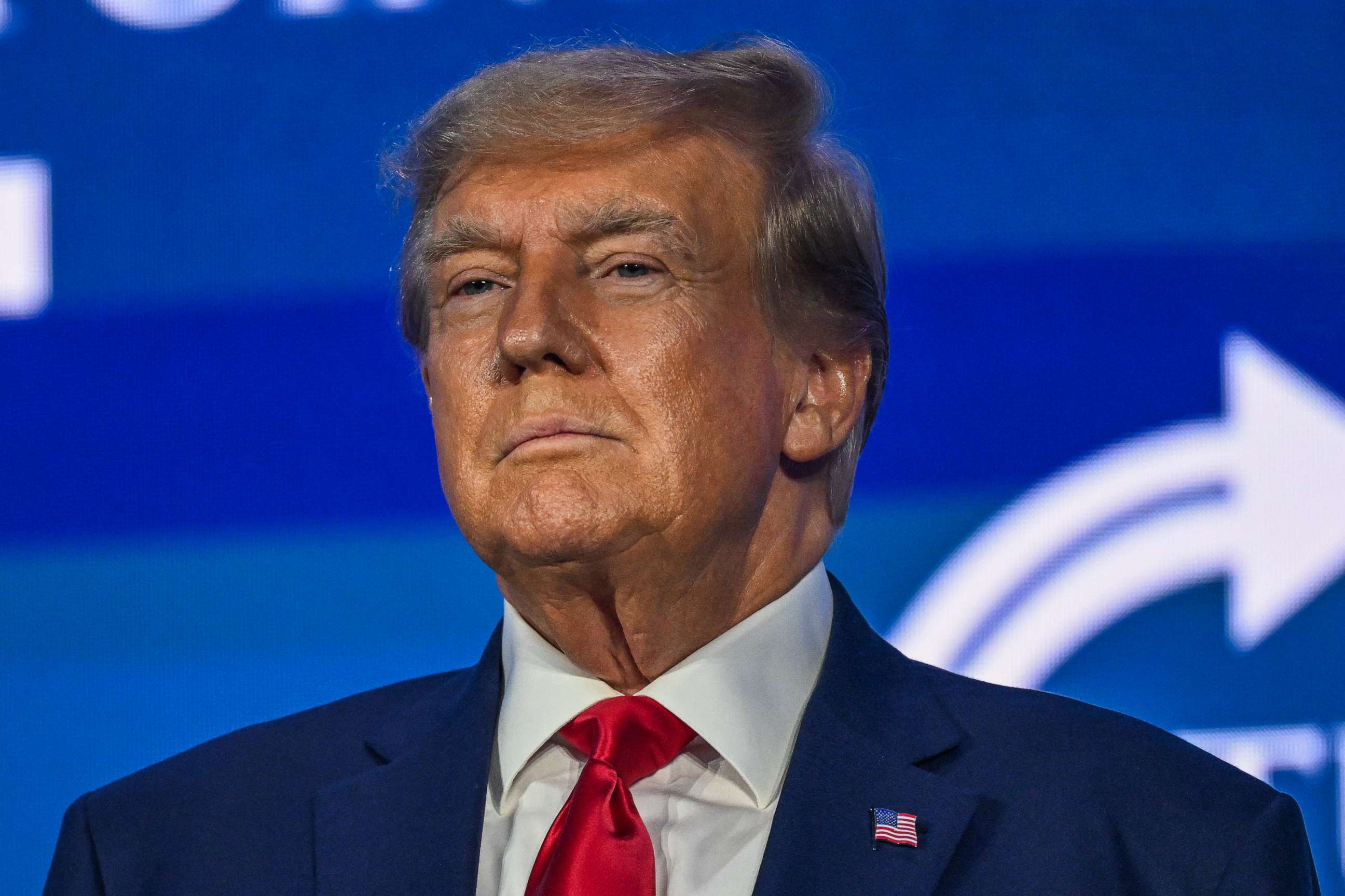 PHOTO: Former President and 2024 presidential hopeful Donald Trump speaks at the Turning Point Action USA conference in West Palm Beach, Fla., July 15, 2023.