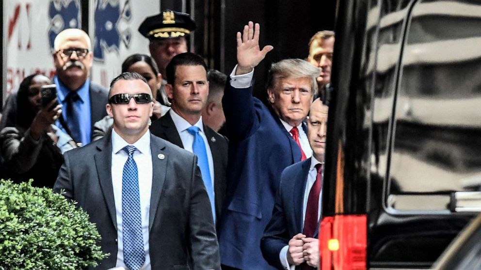 PHOTO: FILE - Former President Donald Trump departs from Trump Tower, April 14, 2023 in New York City.