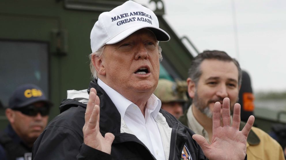 PHOTO: President Donald Trump speaks as he tours the U.S. border with Mexico at the Rio Grande on the southern border, Jan. 10, 2019, in McAllen, Texas.