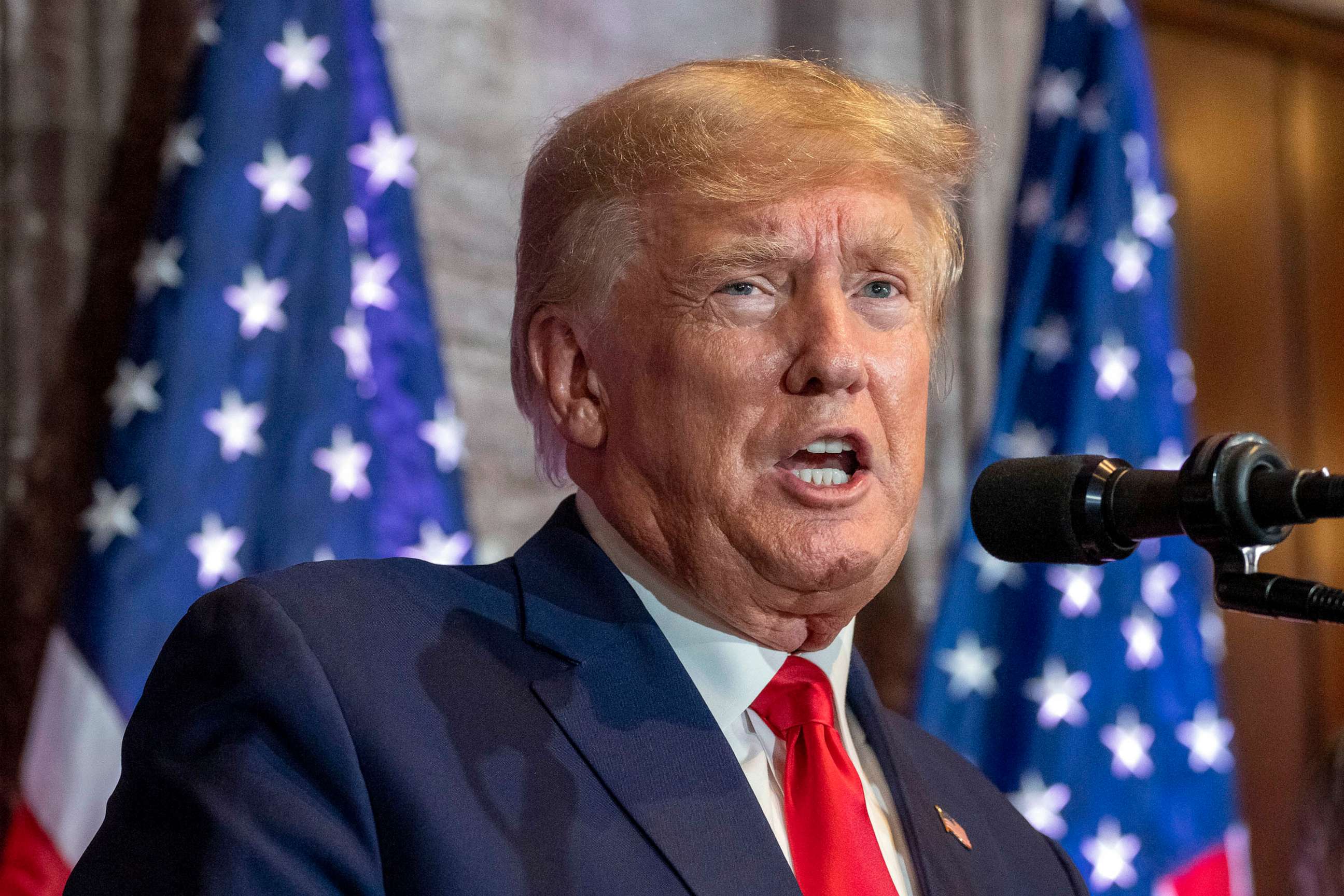 PHOTO: FILE - Former President Donald Trump speaks at a campaign event at the South Carolina Statehouse, Jan. 28, 2023, in Columbia, S.C.