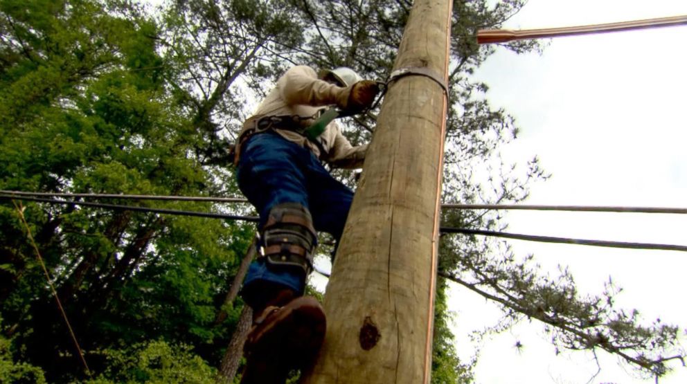 PHOTO: Donnie Lumpkin, an electric line worker, has worked with Georgia Power for 35 years. Two years ago, he suffered an injury that he feared was a career-ender. His colleagues donated their vacation time to him.