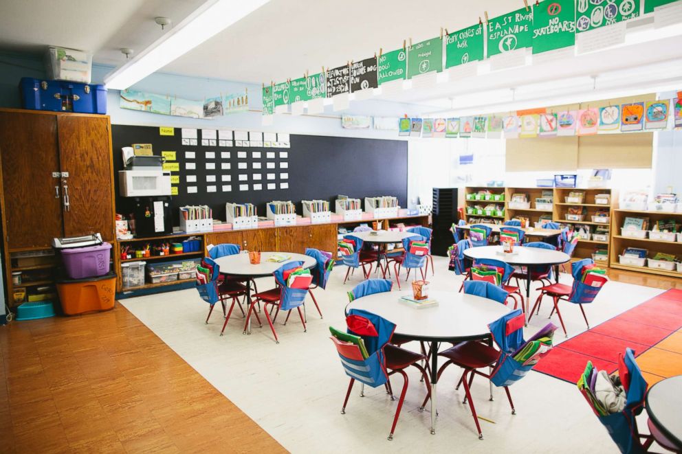 PHOTO: A classroom benefited by the nonprofit group Donor's Choose is photographed here in this handout photo.