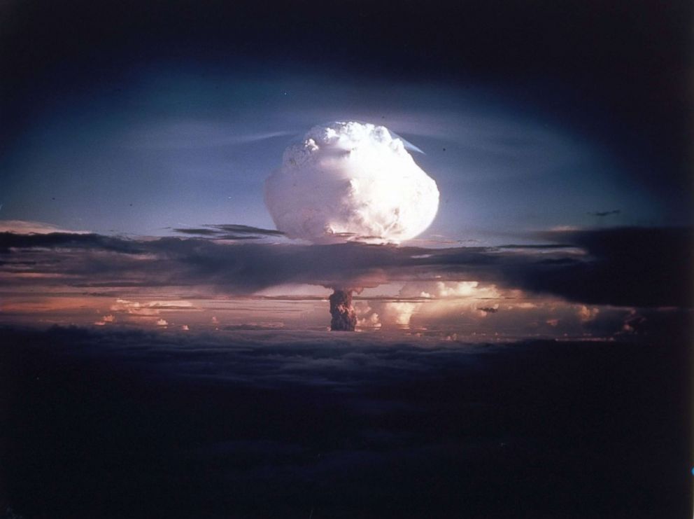 PHOTO: In this photo provided by the U.S. Air Force, the first U.S. hydrogen bomb test is shown in the Pacific at Eniwetok Atoll, Marshall Islands, November 1, 1952.