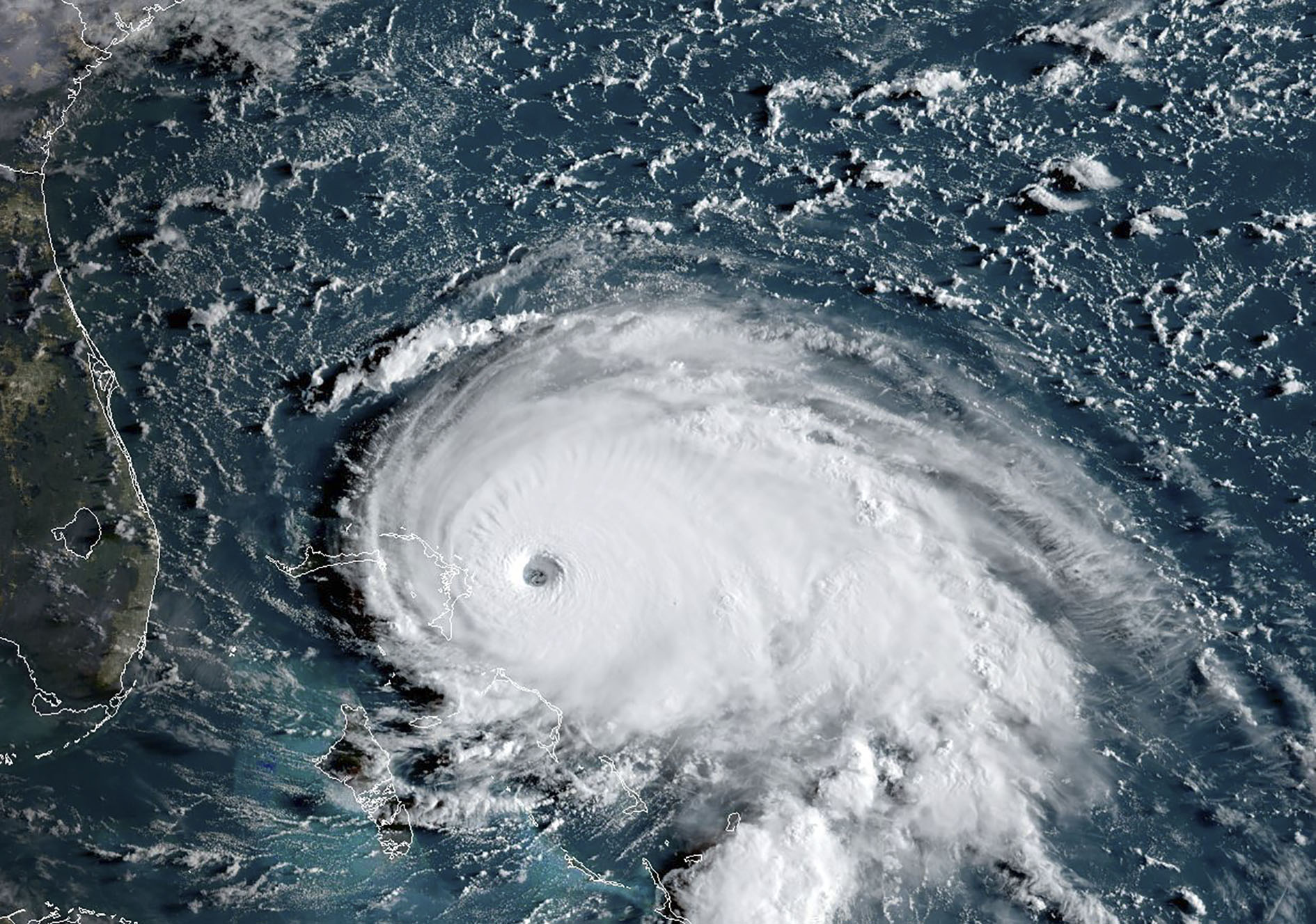 PHOTO: Hurricane Dorian approaches the Bahamas and Florida at 8:00 a.m. EST, Sept. 1, 2019.