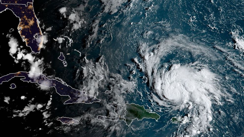 PHOTO: This satellite image obtained from NOAA/RAMMB, shows Hurricane Dorian as it  passes Puerto Rico, at 7:30 EST, Aug. 29, 2019.