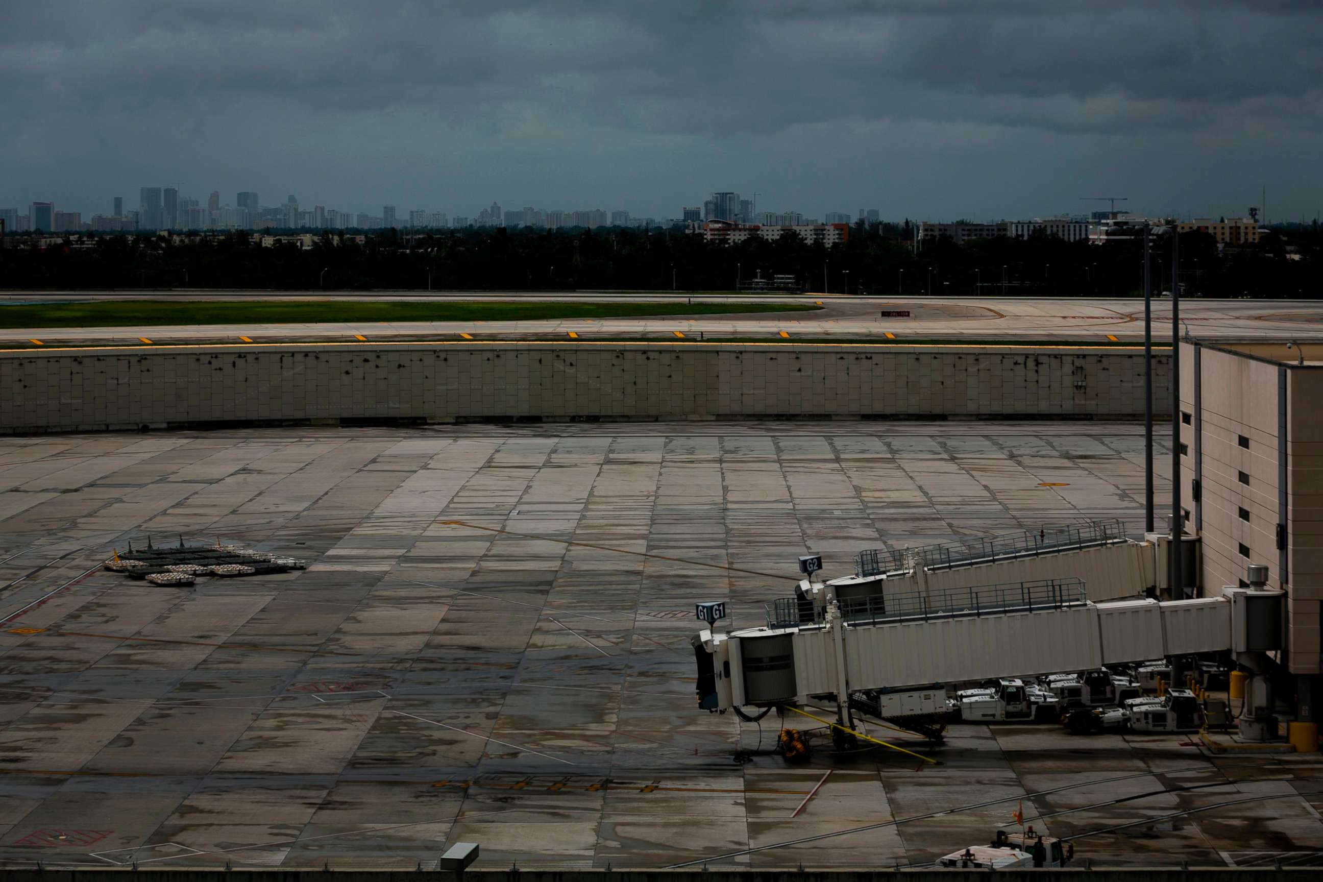 PHOTO: Empty gates are seen at Fort Lauderdale-Hollywood International Airport in Fort Lauderdale, Fla., Sept. 2, 2019. Lauderdale-Hollywood International Airport closed due to winds associated with Hurricane Dorian. 