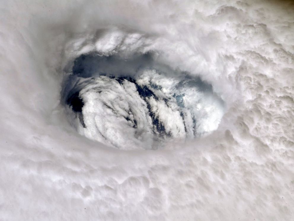 PHOTO: Astronaut Nick Hague, aboard the International Space Station, posted this photograph of Hurricane Dorian to Twitter on Sept. 2, 2019. He added, You can feel the power of the storm when you stare into its eye from above. Stay safe everyone!