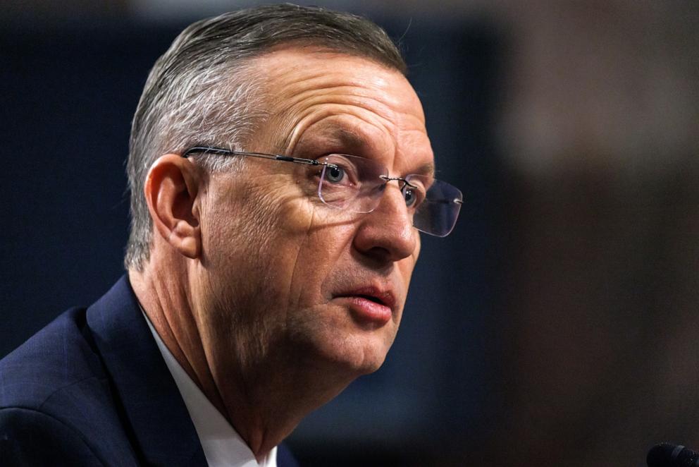 PHOTO: Doug Collins, President Donald Trump's nominee to be the Secretary of the Department of Veterans Affairs, testifies during his Senate Veterans' Affairs Committee confirmation hearing, Jan. 21, 2025 in Washington