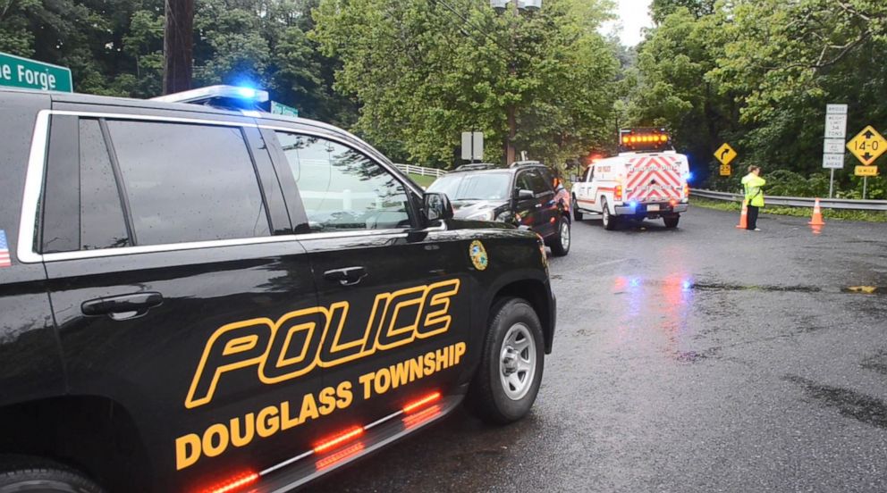 PHOTO: A pregnant mother and her 8-year-old son drowned in their car in Douglass Township, Pa., on Thursday, July 11, 2019.