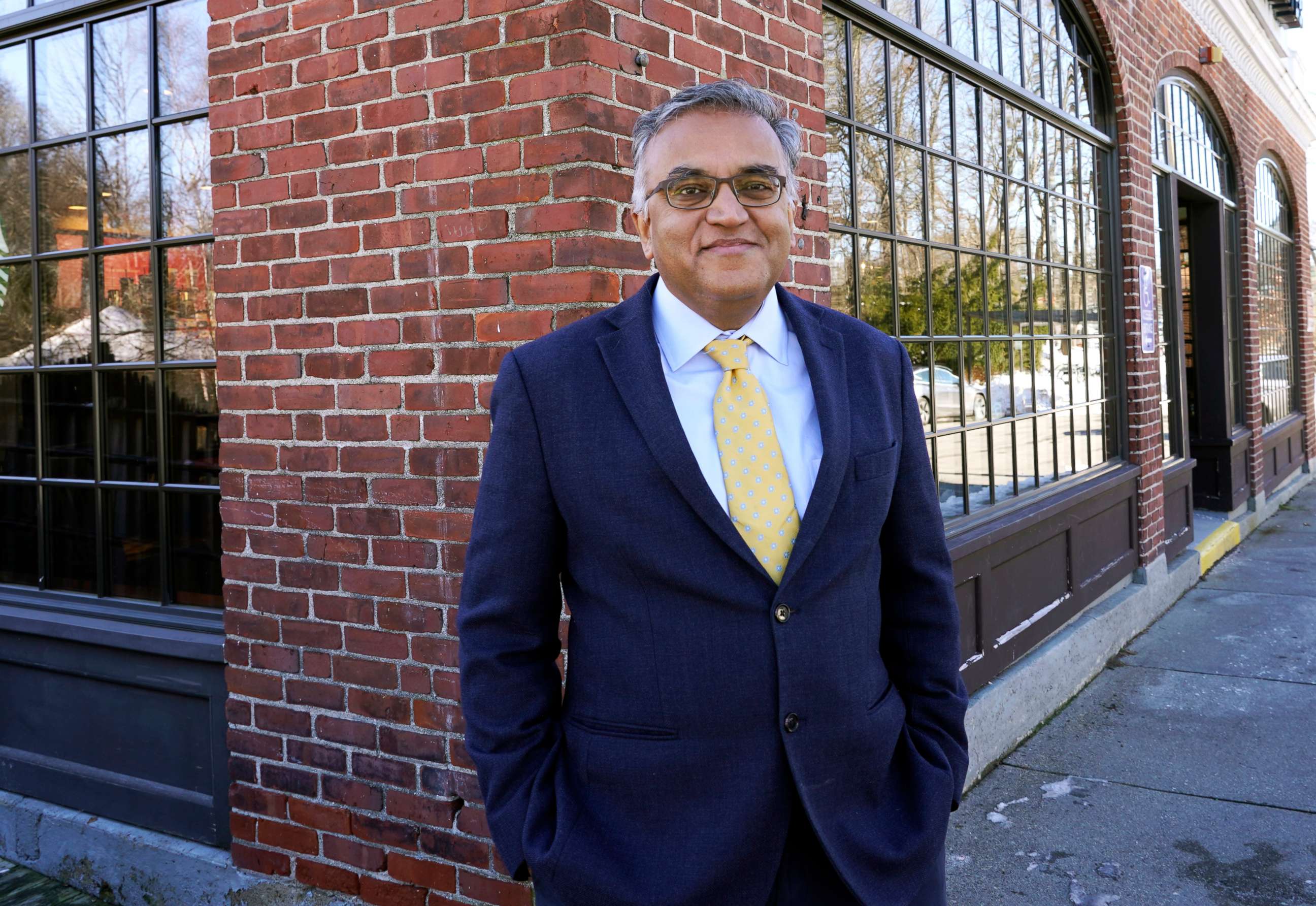 PHOTO: Dr. Ashish Jha, dean of Brown University's School of Public Health, poses for a photo Dec. 23, 2020, in Newton, Mass.