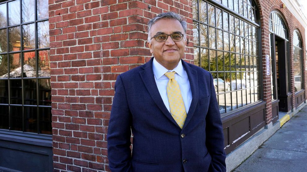 PHOTO: Dr. Ashish Jha, dean of Brown University's School of Public Health, poses for a photo Dec. 23, 2020, in Newton, Mass.