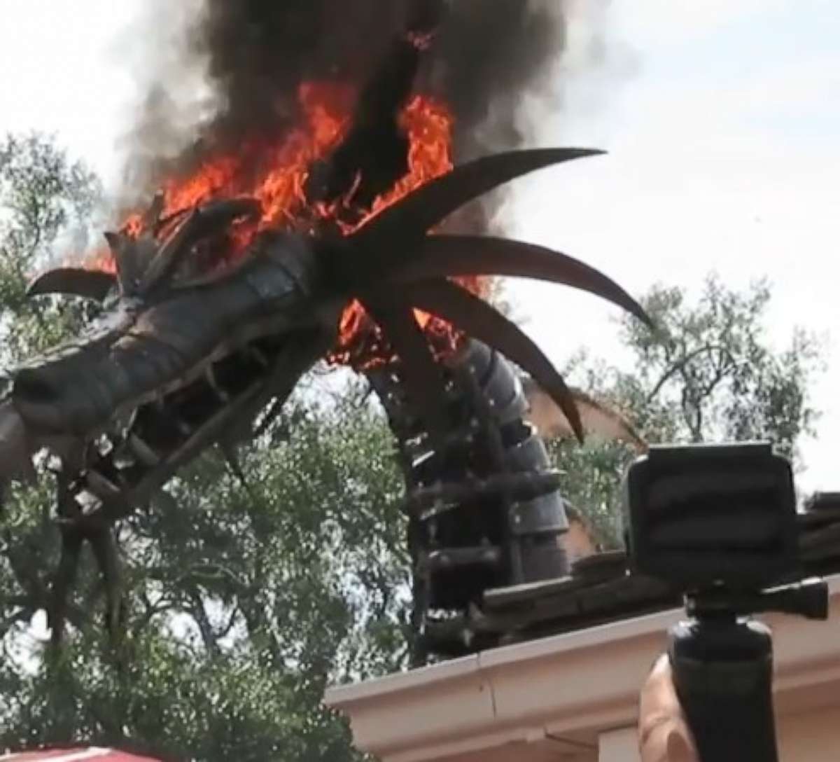 The dragon float in the Festival of Fantasy parade at Disney World caught fire on Friday, May 11, 2018. No one was injured.