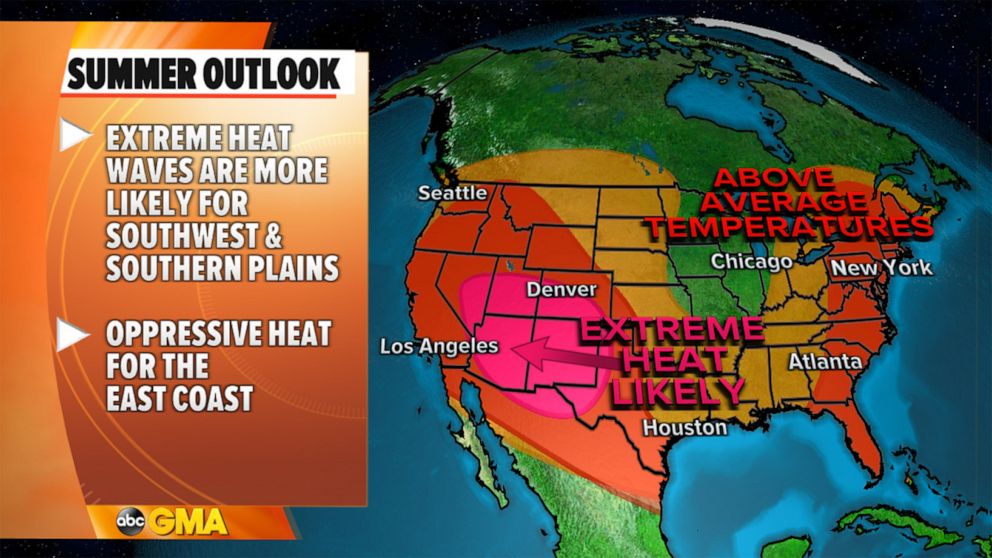 PHOTO: A graphic based on data from the The U.S Drought Monitor at the National Drought Mitigation Center/University of Nebraska-Lincoln shows the Summer outlook for the American West