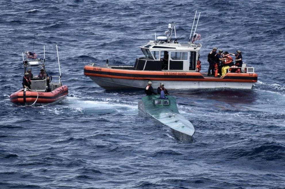 PHOTO: Coast Guard Cutter Bertholf (WMSL 750) boarding teams interdict a low-profile go-fast vessel while patrolling international waters of the Eastern Pacific Ocean, seizing more than 3,100 pounds of suspected cocaine, Nov. 4, 2019.