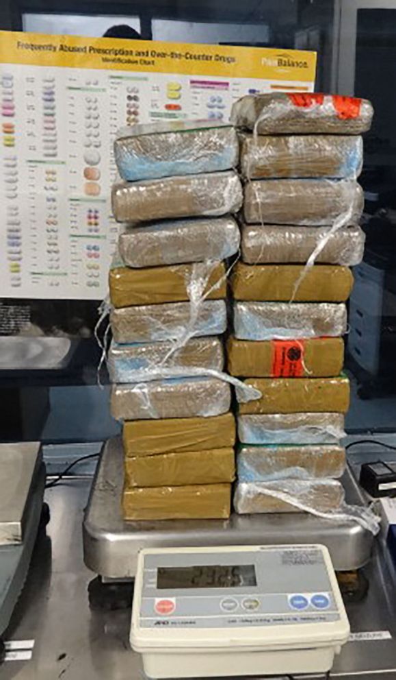 PHOTO: Packages containing approximately 50 lbs of cocaine was seized by U.S. Border Patrol agents in San Clemente, Calif., Feb. 7, 2020.