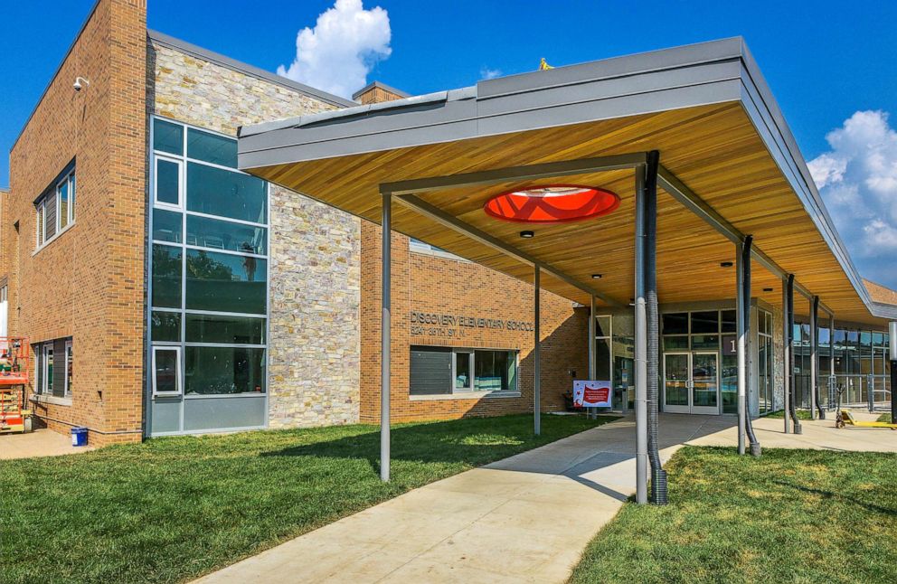 PHOTO: The exterior of Discovery Elementary School is pictured on Sept. 3, 2015 in Arlington, Va. The energy efficient school teaches students in the Eco Action Club about renewable energy, waste recycling and other responsible environmental approaches.