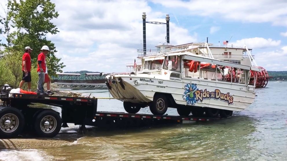 PHOTO: Investigators remove the duck boat on July 23, 2018, from Table Rock Lake near Branson, Mo., five days after it capsized in a storm killing 17 passengers.