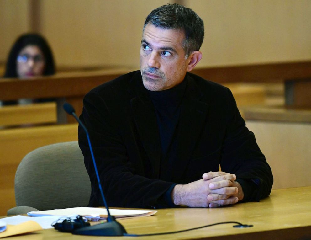 PHOTO: Fotis Dulos, charged with two counts of tampering with evidence and hindering prosecution in the disappearance of his wife, appears with his attorney Kevin Smith at Stamford Superior Court for a pre-trial hearing, Oct. 4, 2019, in Stamford, Conn.