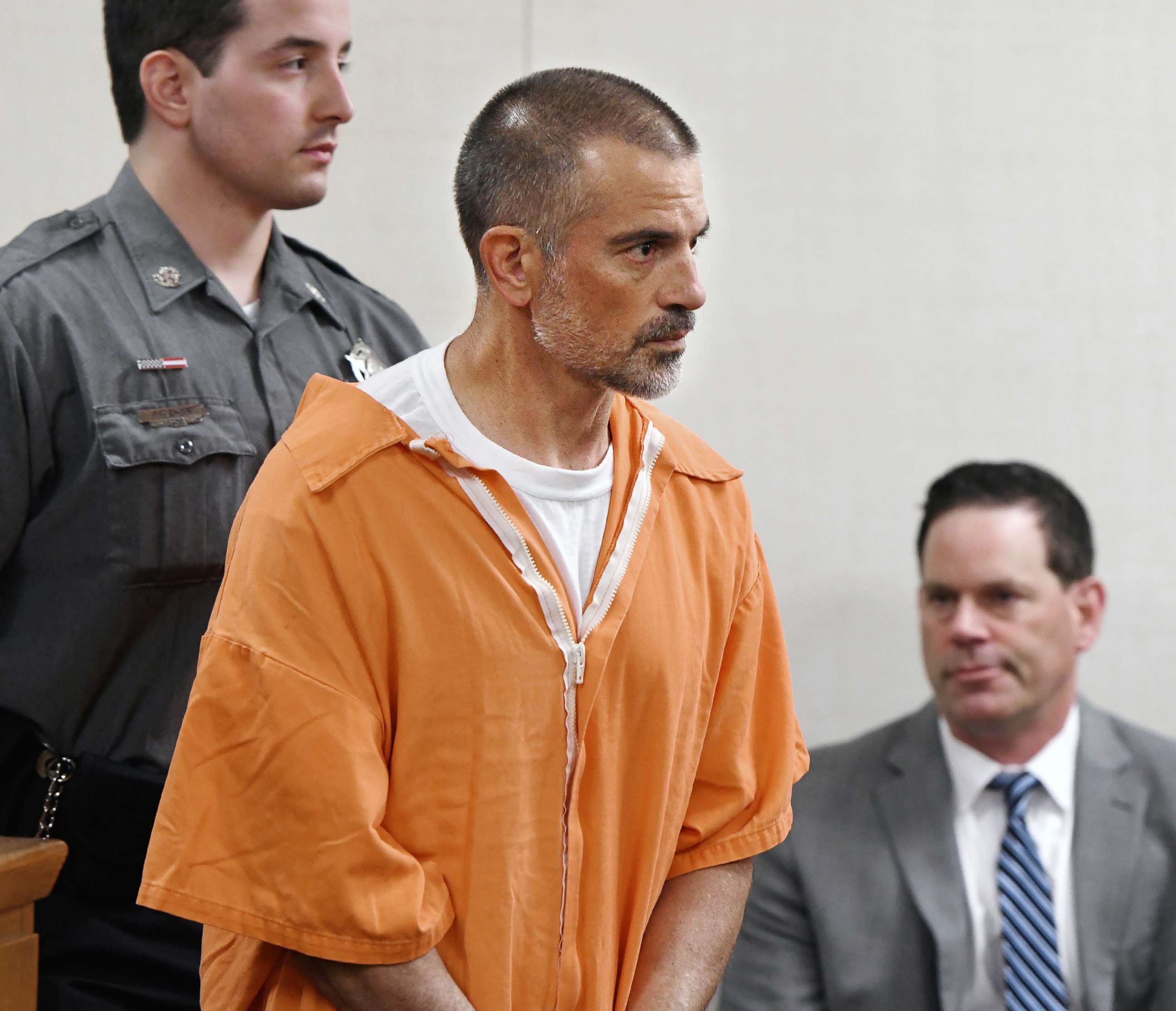 PHOTO: Fotis Dulos is arraigned on charges of tampering with or fabricating physical evidence and first-degree hindering prosecution at Norwalk Superior Court in Norwalk, Conn., June 3, 2019.