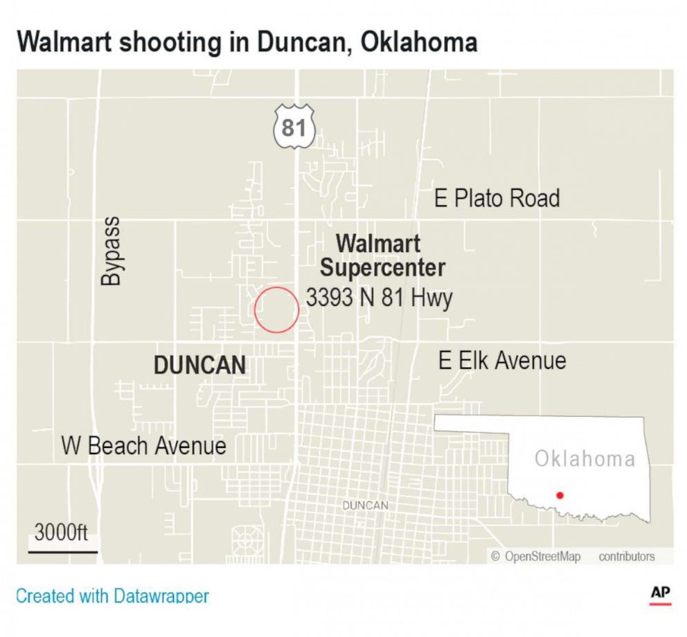 PHOTO: Map of Walmart in Duncan, Oklahoma.