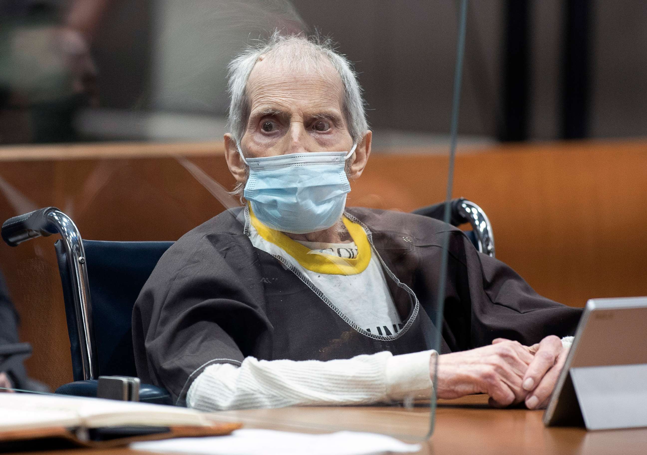 PHOTO: Robert Durst is sentenced to life in prison without the possibility of parole for killing his best friend Susan Berman at the Airport Courthouse, Oct. 14, 2021, in Los Angeles. 