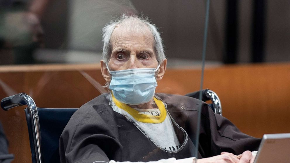 PHOTO: Robert Durst is sentenced to life in prison without the possibility of parole for killing his best friend Susan Berman at the Airport Courthouse, Oct. 14, 2021, in Los Angeles. 