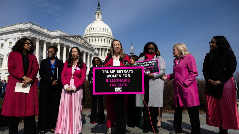 PHOTO: Rep. Hillary Scholten speaks during a news conference held by the Democratic Women's Caucus at the U.S. Capitol, Mar. 4, 2025 in Washington.