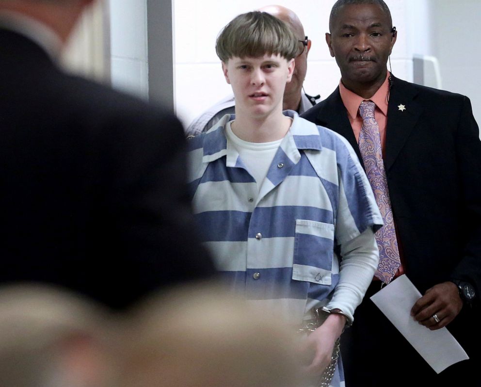 PHOTO: In this April 10, 2017, file photo, Dylann Roof enters the court room at the Charleston County Judicial Center to enter his guilty plea on murder charges in Charleston, S.C.