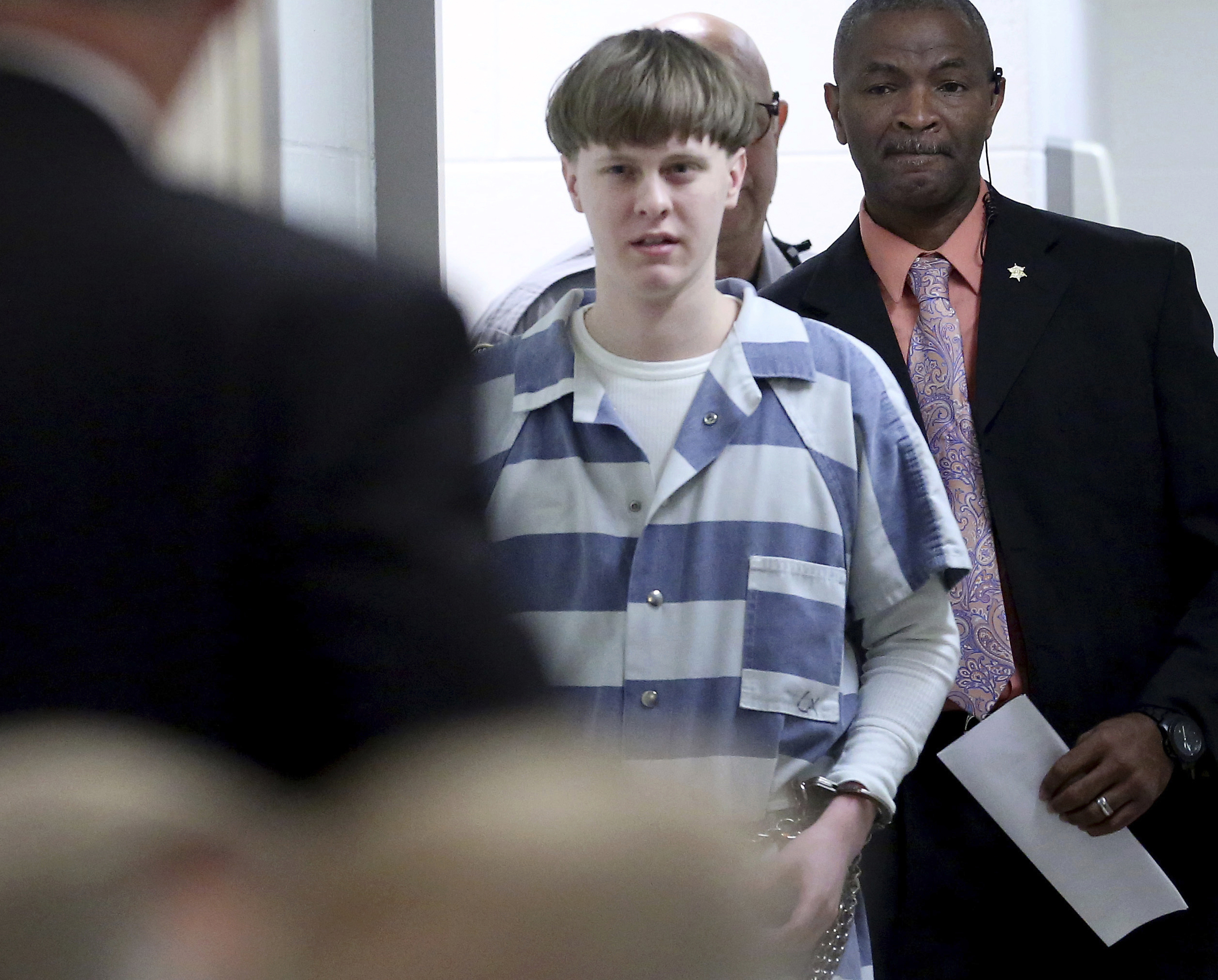 PHOTO: In this April 10, 2017, file photo, Dylann Roof enters the court room at the Charleston County Judicial Center to enter his guilty plea on murder charges in Charleston, S.C.