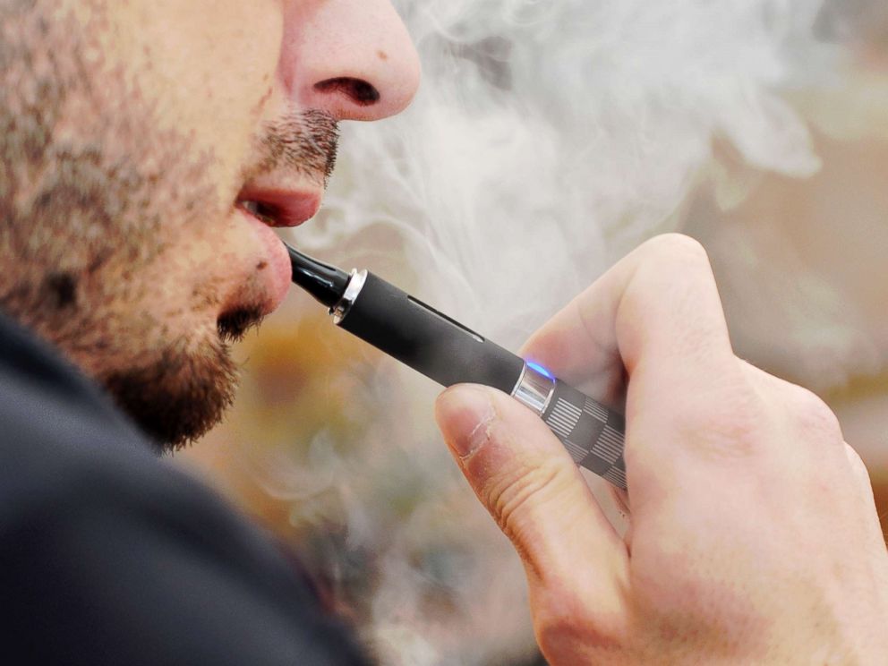 PHOTO: A man smokes an electronic cigarette in this undated stock photo.