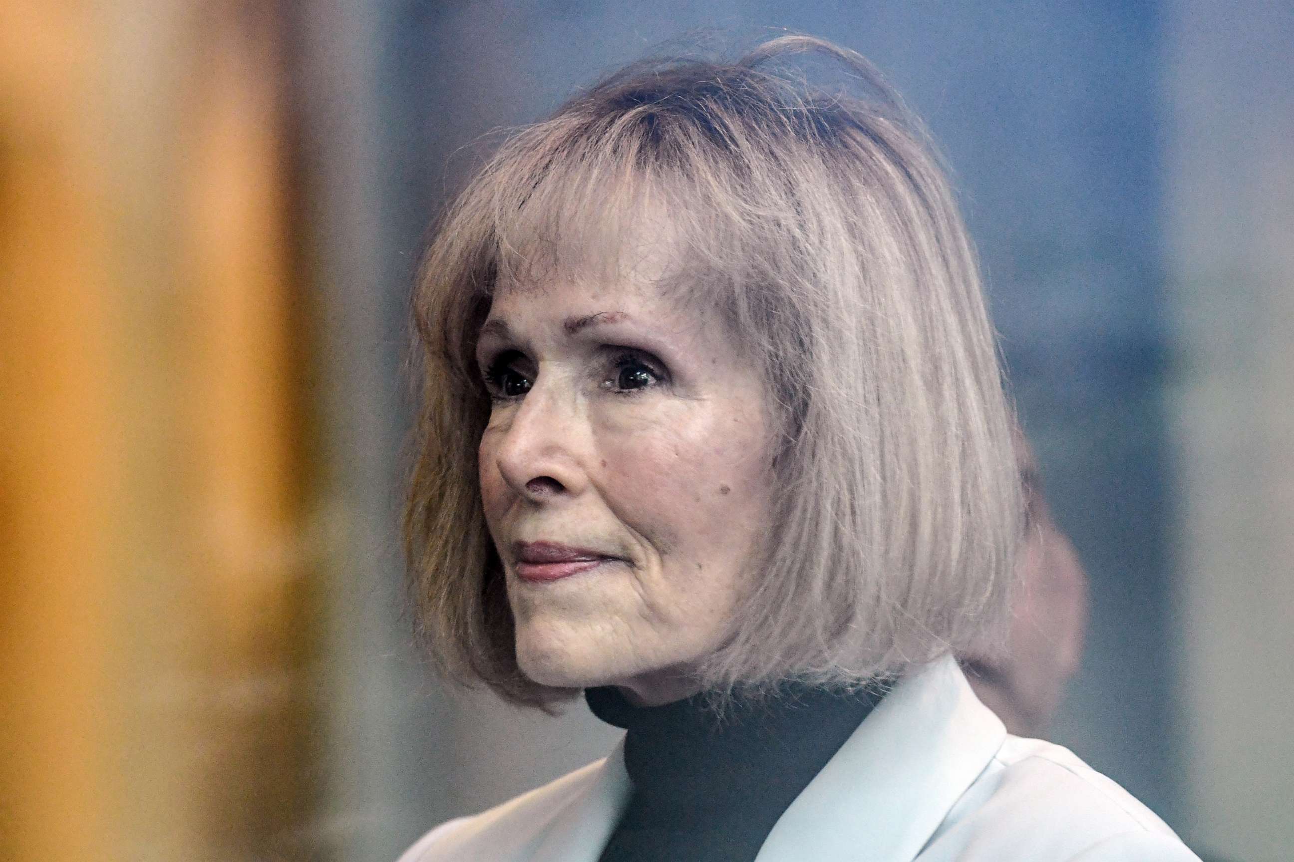 PHOTO: E. Jean Carroll arrives for her civil trial against former President Donald Trump at Manhattan Federal Court, May 8, 2023, in New York.