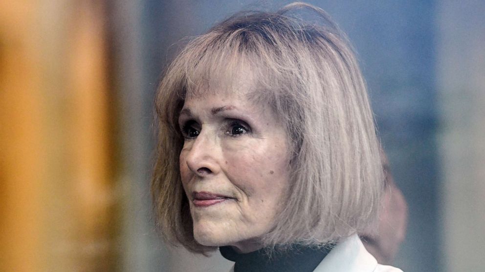 PHOTO: E. Jean Carroll arrives for her civil trial against former President Donald Trump at Manhattan Federal Court, May 8, 2023, in New York.