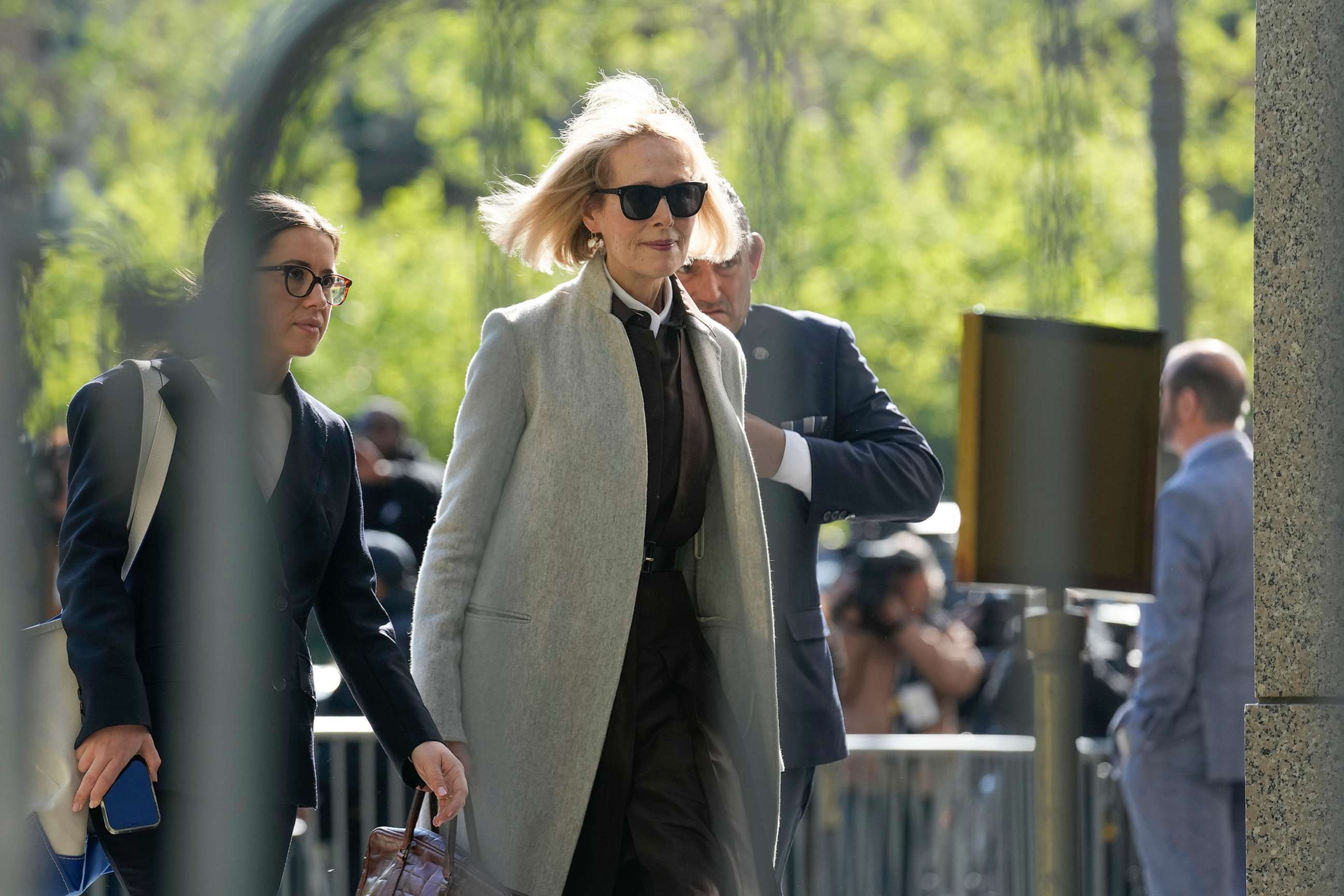 PHOTO: Former advice columnist E. Jean Carroll walks into Manhattan federal court, April 25, 2023, in New York.