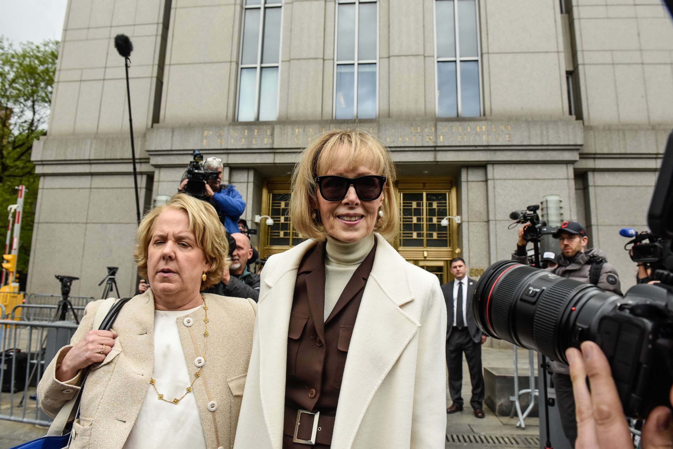 PHOTO: Author E. Jean Carroll leaves federal court in New York, May 3, 2023.