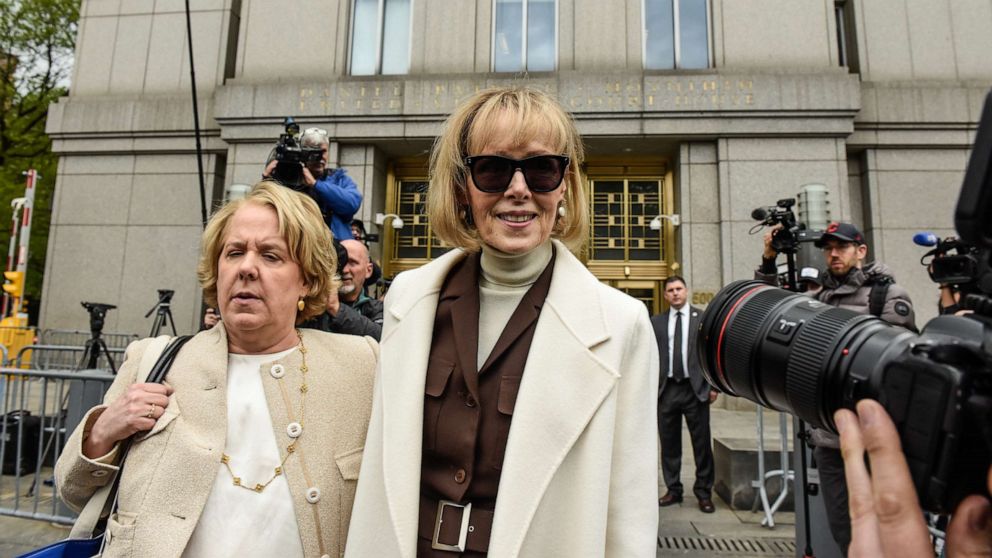 PHOTO: Author E. Jean Carroll leaves federal court in New York, May 3, 2023.