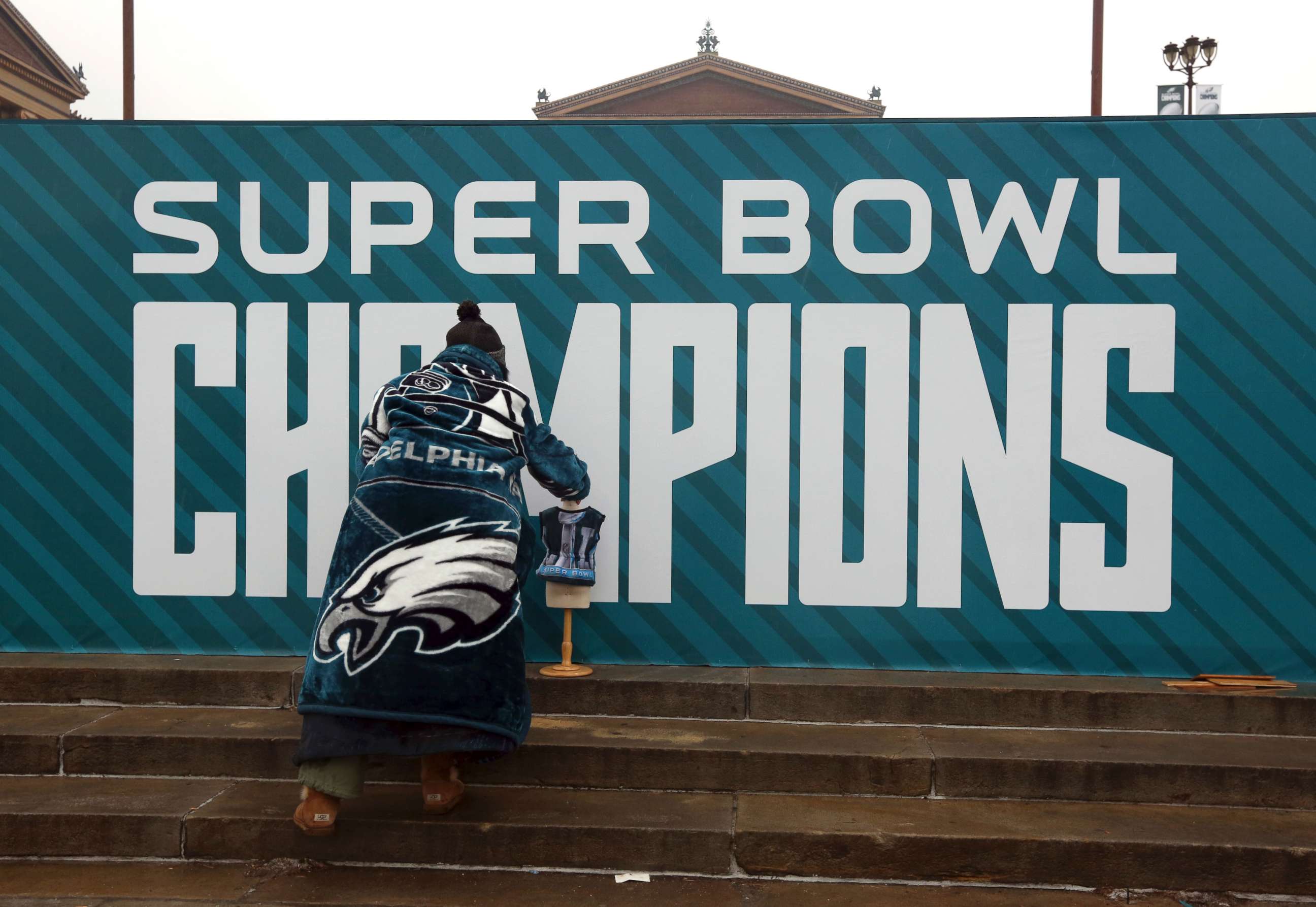 PHOTO:  A parade and celebration honoring the Eagles' Super Bowl victory over the New England Patriots is scheduled for Thursday.