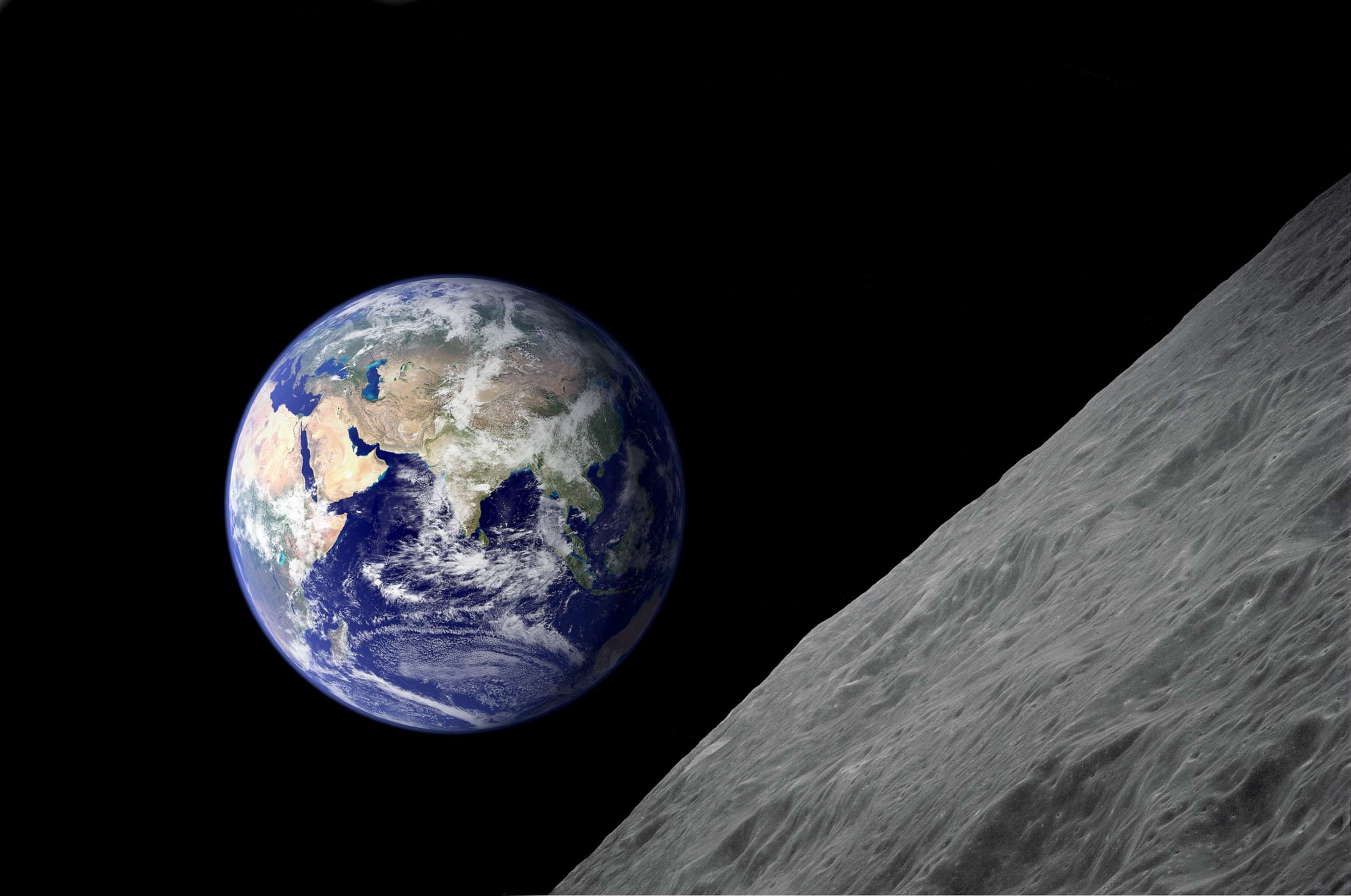 PHOTO: Stock photo rendering of the Earth and Moon.