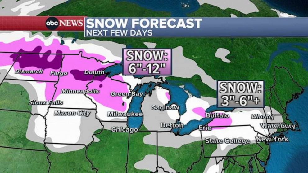 PHOTO: Snow is expected across the Midwest and Northeast over the weekend.