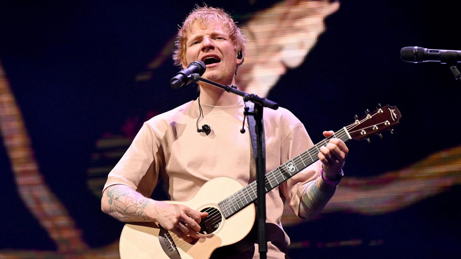 PHOTO: Ed Sheeran performs, December 14, 2025 in Boston, Massachusetts.