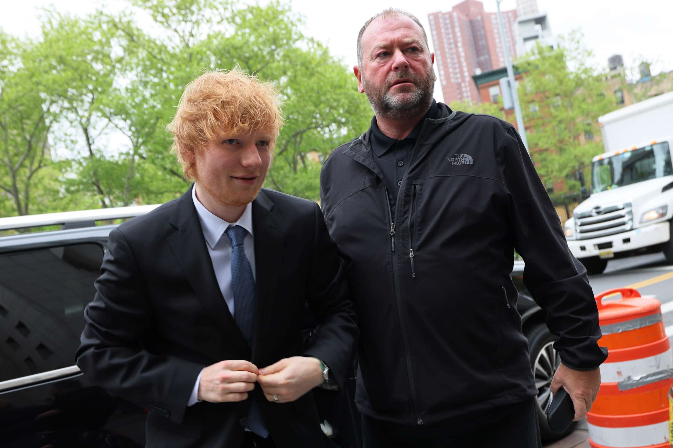 PHOTO: Musician Ed Sheeran arrives for his copyright infringement trial at Manhattan Federal Court on April 27, 2023 in New York City.