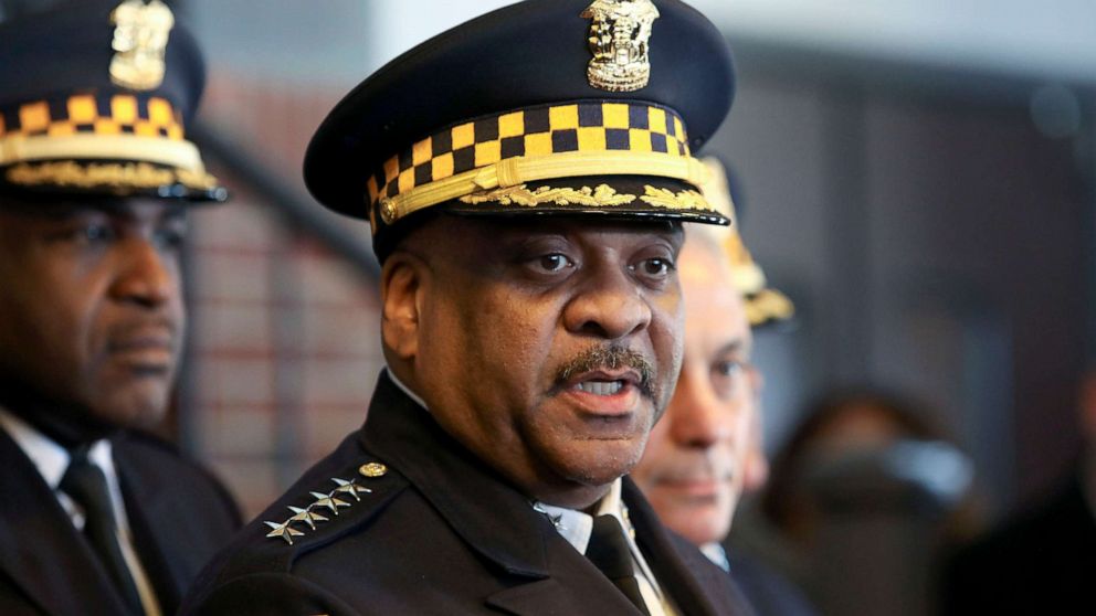 PHOTO: Chicago Police Superintendent Eddie Johnson speaks during a news conference Tuesday, March 26, 2019, after prosecutors abruptly dropped all charges against "Empire" actor Jussie Smollett.