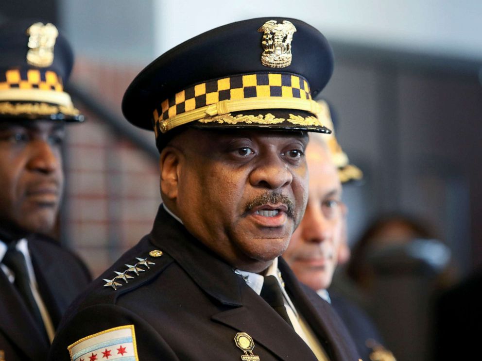 PHOTO: Chicago Police Superintendent Eddie Johnson speaks during a news conference Tuesday, March 26, 2019, after prosecutors abruptly dropped all charges against Empire actor Jussie Smollett.